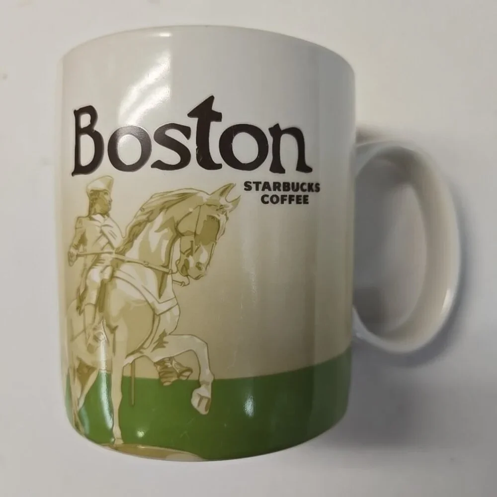 Starbucks Coffee Collector Series Boston Global Icon 16 Oz Mug Cup 2009 Green